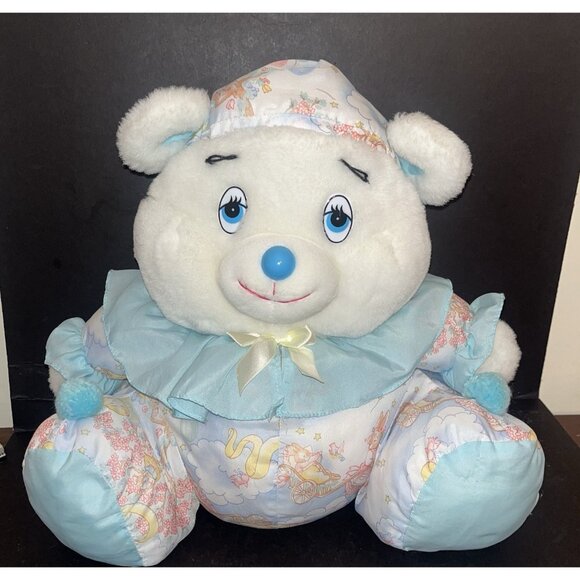 Plush Bear by Well Made 90s Sleepy Bear Nylon Parachute Material Puffy Vintage - Picture 1 of 15